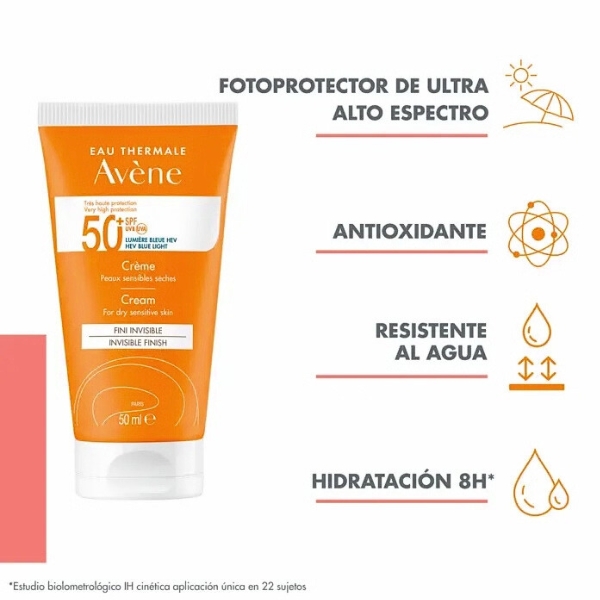 AVENE Solar Crema Sin Perfume SPF50+ de 50 ml-3