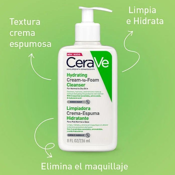 CERAVE Limpiadora Crema Espuma Hidratante 236 ml-1